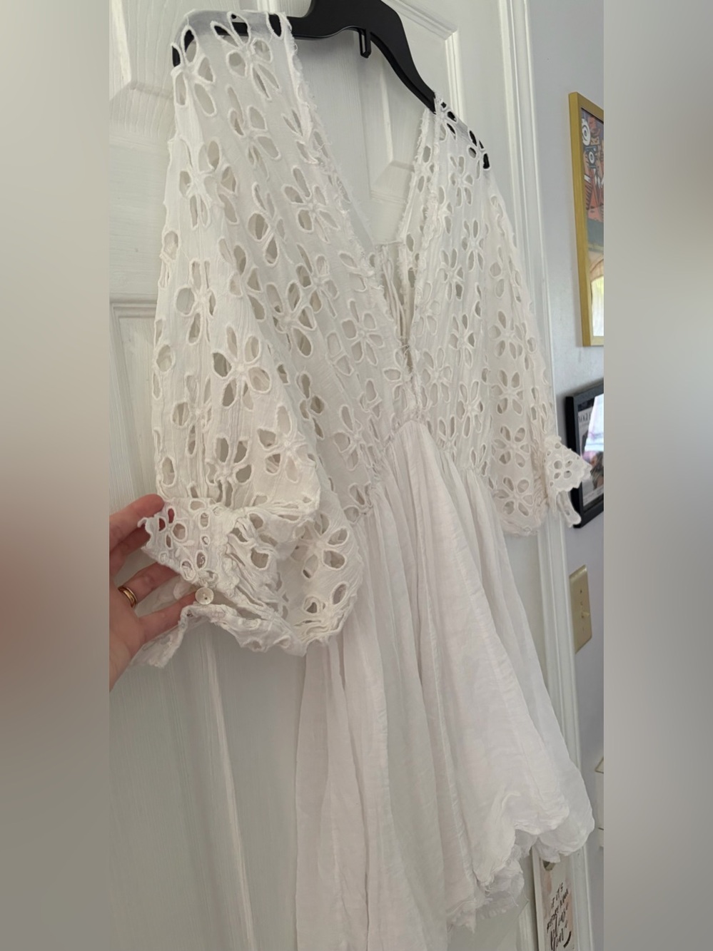 Free People White Eyelet Boho Dress - Picture 3 of 4